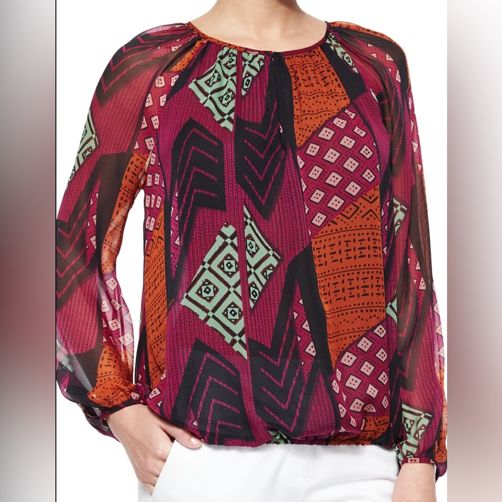 Diane von Furstenberg Hathaway Collage-Print Top, Multicolor